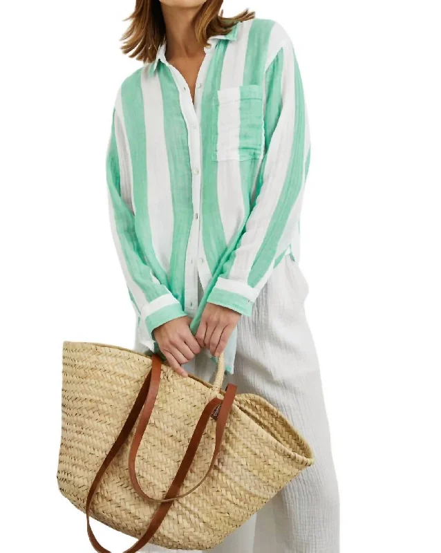 Jaylin Shirt In Jade Stripe