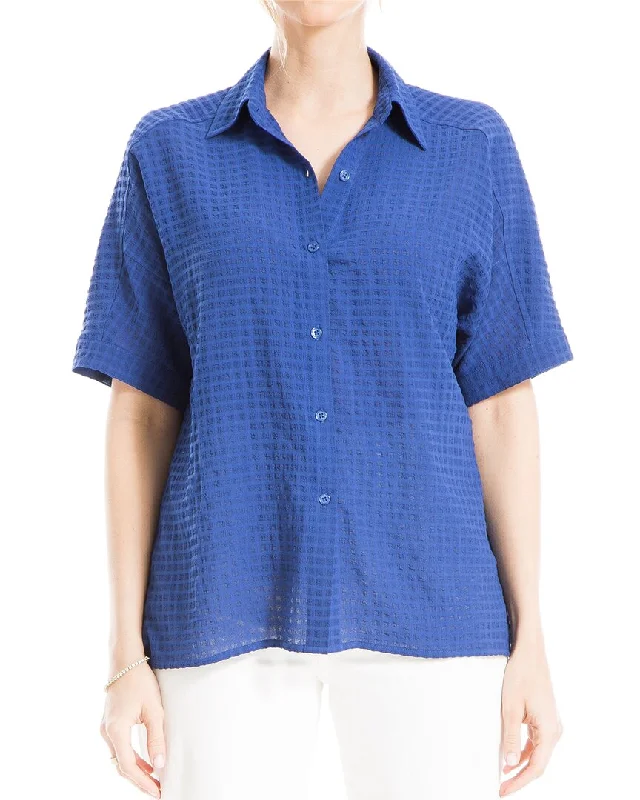 Max Studio Button Front Collar Shirt