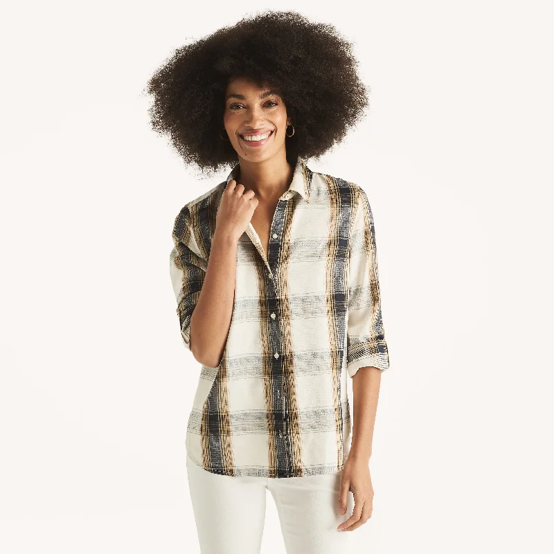 Nautica Womens Plaid Button-Down Shirt