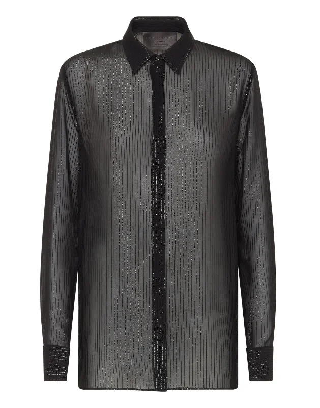 Silk Shirt Lurex with Crystals