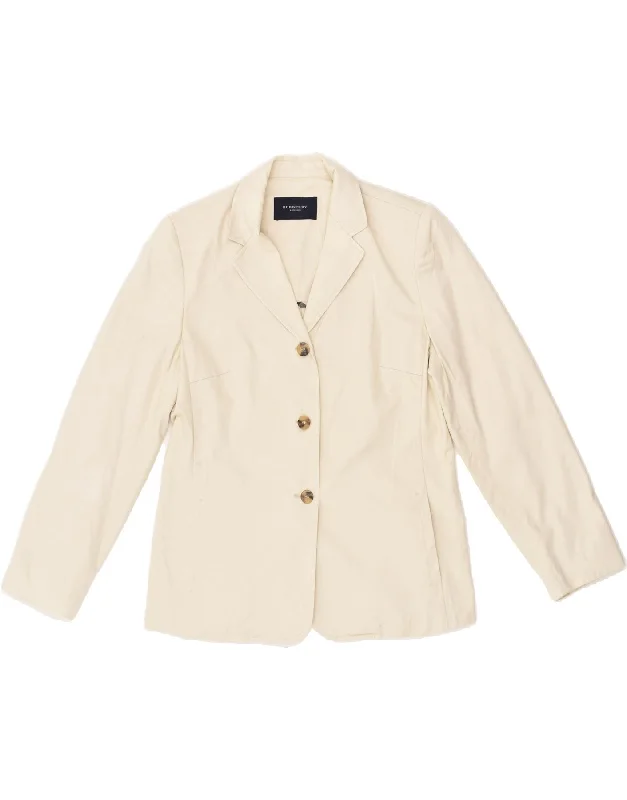 BURBERRY Womens 3 Button Blazer Jacket UK 14 Large White