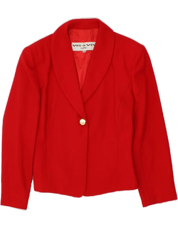 BYBLOS Womens 1 Button Blazer Jacket IT 44 Medium Red Wool