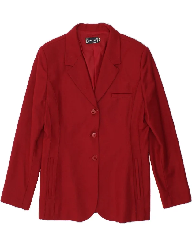 CHOPIN ROMA Womens 3 Button Blazer Jacket IT 50 XL Red New Wool