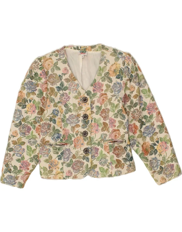 COUNTRY Womens 4 Button Blazer Jacket IT 40 Small Multicoloured Floral