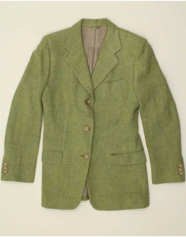 DAVIDE CENCI Womens 3 Button Blazer Jacket IT 42 Medium Green Wool