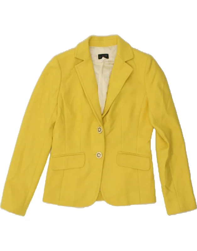 J. CREW Womens 2 Button Blazer Jacket US 8 Medium  Yellow Wool