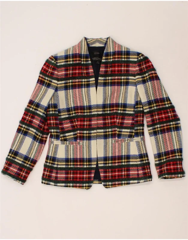 J. CREW Womens Blazer Jacket US 2 XS Multicoloured Plaid