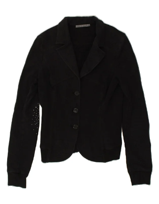 LIU JO Womens 3 Button Blazer Jacket IT 46 Large Black Camelhair