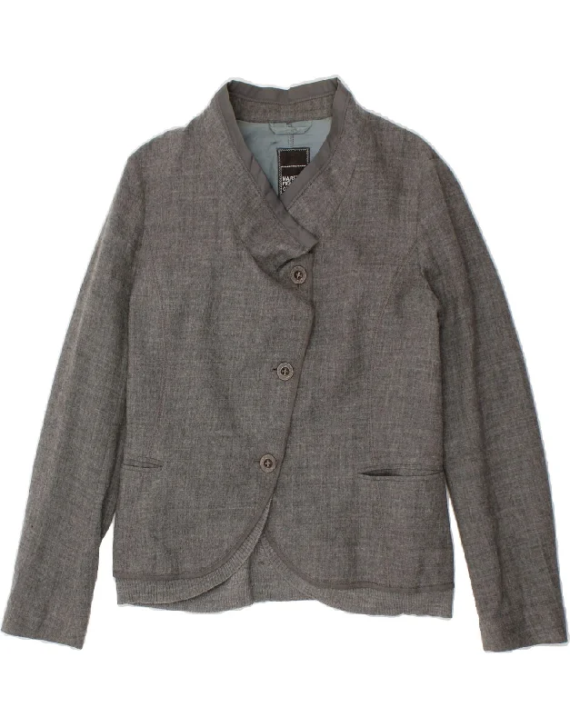 MARITHE FRANCOIS GIRBAUD Womens 3 Button Blazer Jacket UK 16 Large Grey