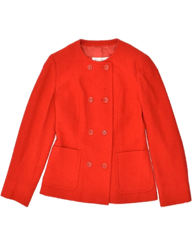 MAX MARA Womens Double Breasted Blazer Jacket UK 14 Medium Red Wool