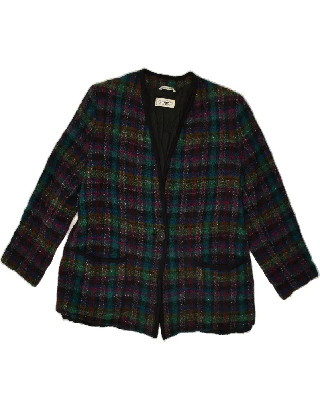 MISSONI Womens 1 Button Blazer Jacket UK 12 Medium Multicoloured Check