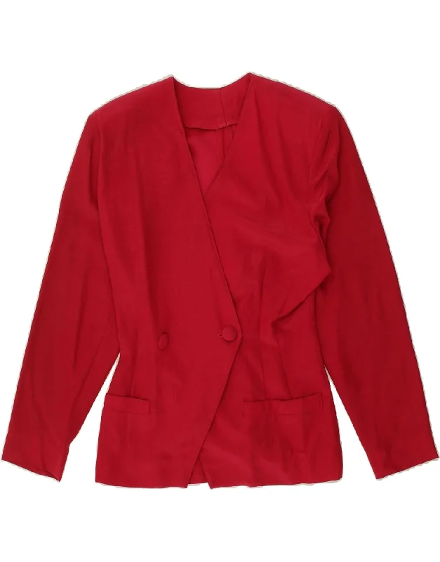 VINTAGE Womens Double Breasted Blazer Jacket UK 8 Small Red