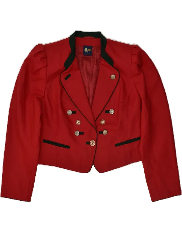 YOUR SIXTH SENSE Womens Crop 1 Button Blazer Jacket IT 44 Medium Red