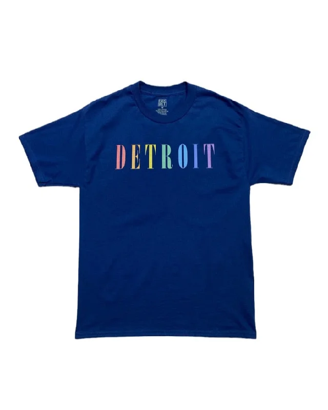 Ink Detroit - Pastel Rainbow - T-Shirt - Regal Blue