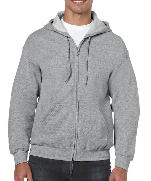 18600 - Gildan Heavy Blend™ Adult Full-Zip Hooded Sweatshirt | Sport Grey