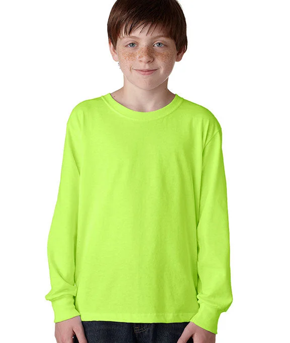 29BL - Jerzees Youth 5.6 oz. DRI-POWER® ACTIVE Long-Sleeve T-Shirt | Safety Green