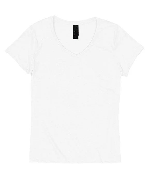 42VT - Hanes Ladies Perfect-T Triblend V-Neck T-Shirt | Eco White