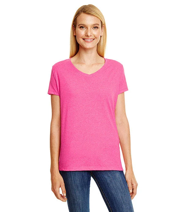 42VT - Hanes Ladies Perfect-T Triblend V-Neck T-Shirt | Jazzberry Pink Triblend