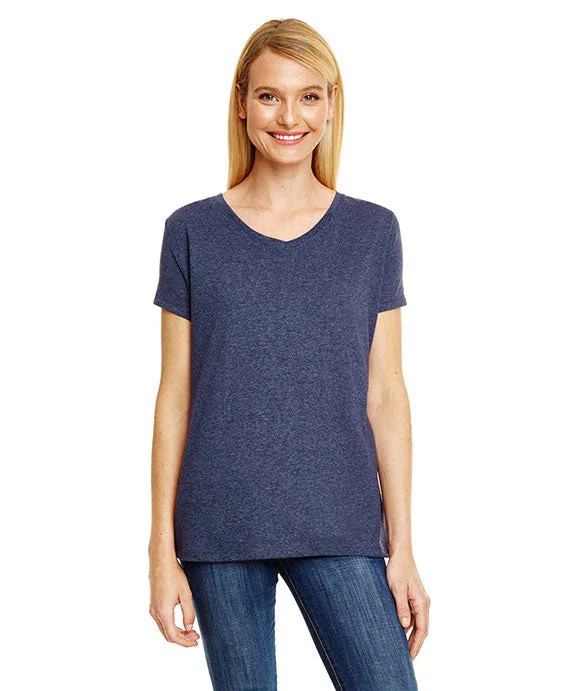 42VT - Hanes Ladies Perfect-T Triblend V-Neck T-Shirt | Navy Triblend