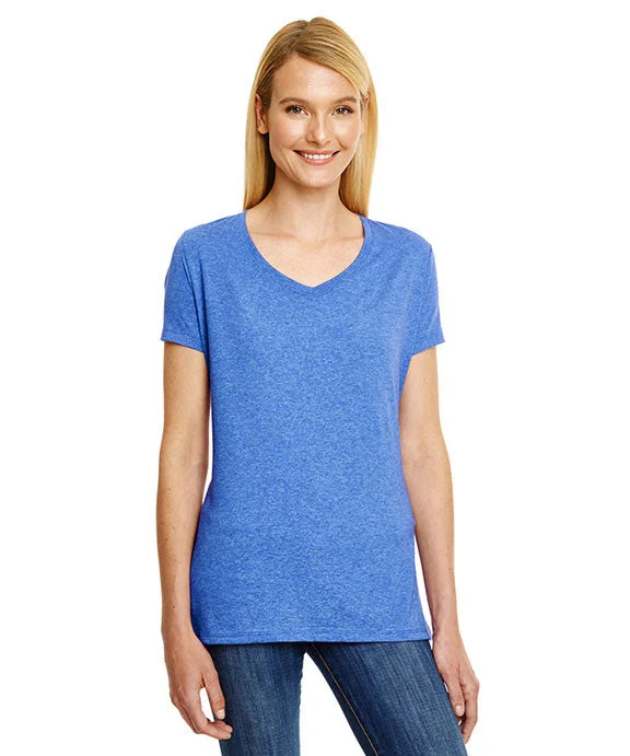 42VT - Hanes Ladies Perfect-T Triblend V-Neck T-Shirt | Royal Triblend