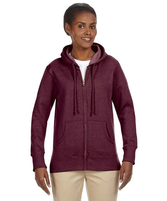 EC4580 - Econscious Ladies Organic/Recycled Heathered Fleece Full-Zip Hooded Sweatshirt | Berry