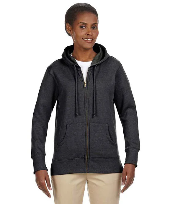 EC4580 - Econscious Ladies Organic/Recycled Heathered Fleece Full-Zip Hooded Sweatshirt | Charcoal