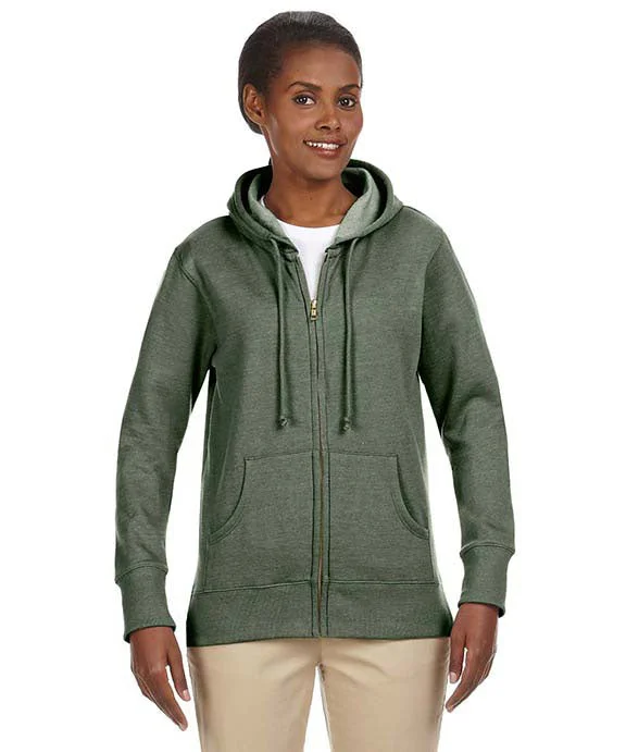 EC4580 - Econscious Ladies Organic/Recycled Heathered Fleece Full-Zip Hooded Sweatshirt | Military Green