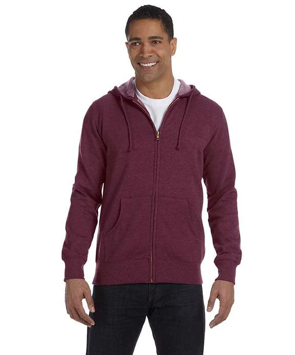 EC5680 - Econscious Mens Organic/Recycled Heathered Full-Zip Hooded Sweatshirt | Berry