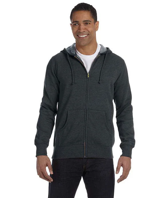 EC5680 - Econscious Mens Organic/Recycled Heathered Full-Zip Hooded Sweatshirt | Charcoal