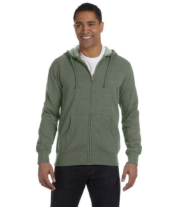 EC5680 - Econscious Mens Organic/Recycled Heathered Full-Zip Hooded Sweatshirt | Military Green