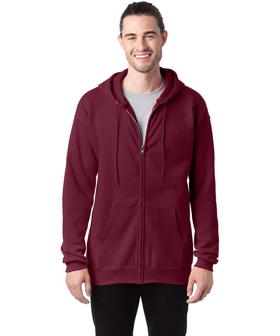 F280 - Hanes Adult 9.7 oz Ultimate Cotton® 90/10 Full-Zip Hooded Sweatshirt | Maroon