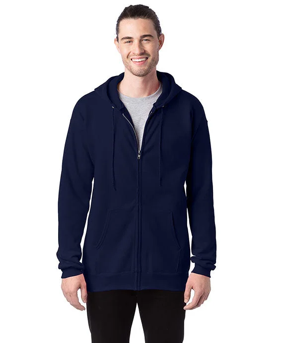 F280 - Hanes Adult 9.7 oz Ultimate Cotton® 90/10 Full-Zip Hooded Sweatshirt | Navy